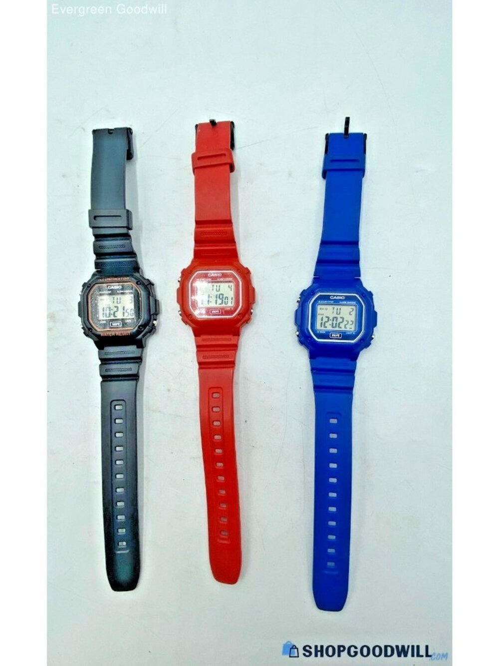 3pc Casio Illuminator Premium Digital Watch Lot WORKING
